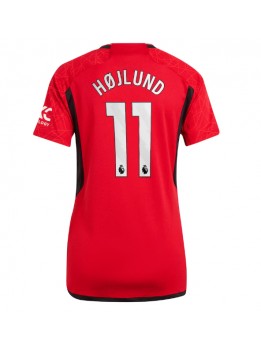Billige Manchester United Rasmus Hojlund #11 Hjemmedrakt Dame 2023-24 Kortermet